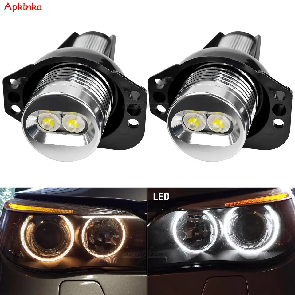 Pre BMW 3 Series E90 E91 Pre-facelift 2005-2008 biela 12W chyba bez anjela LED Angel Eyes Halo Ring Marker SUMPERBY 2KS