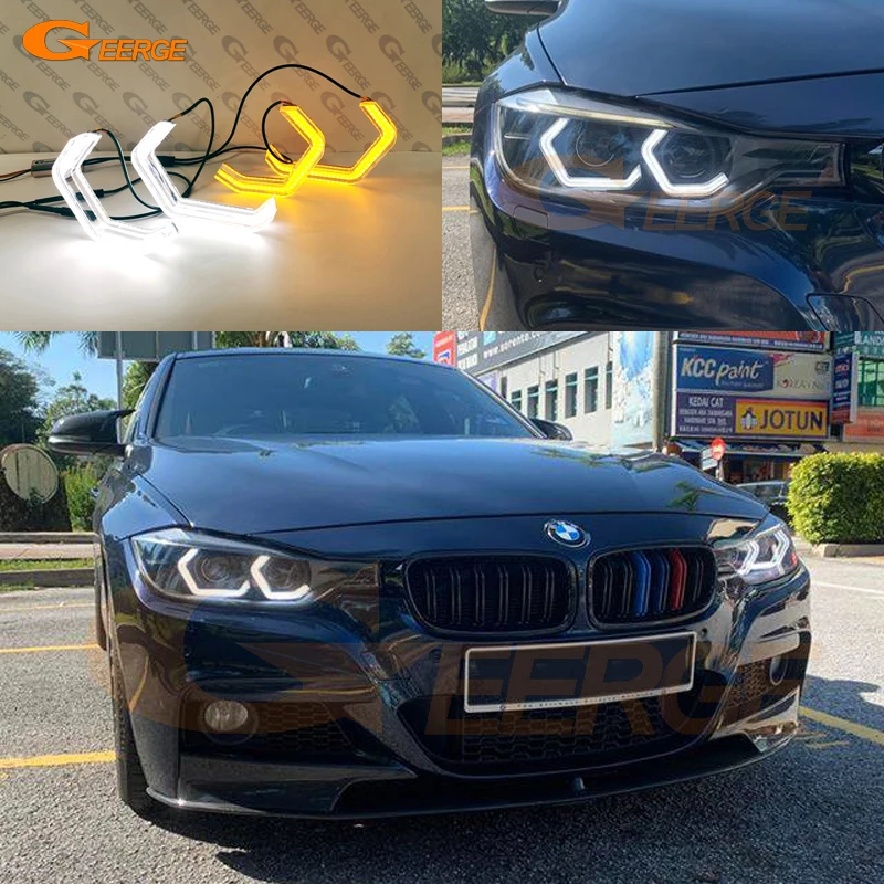 Pre BMW 3 Series F30 F31 F34 F35 F80 F81 M3 Super Bright M4 ikonický štýl Crystal Day LED LED LED 3D HEXAGON ANGEL EYS HALO RINGS