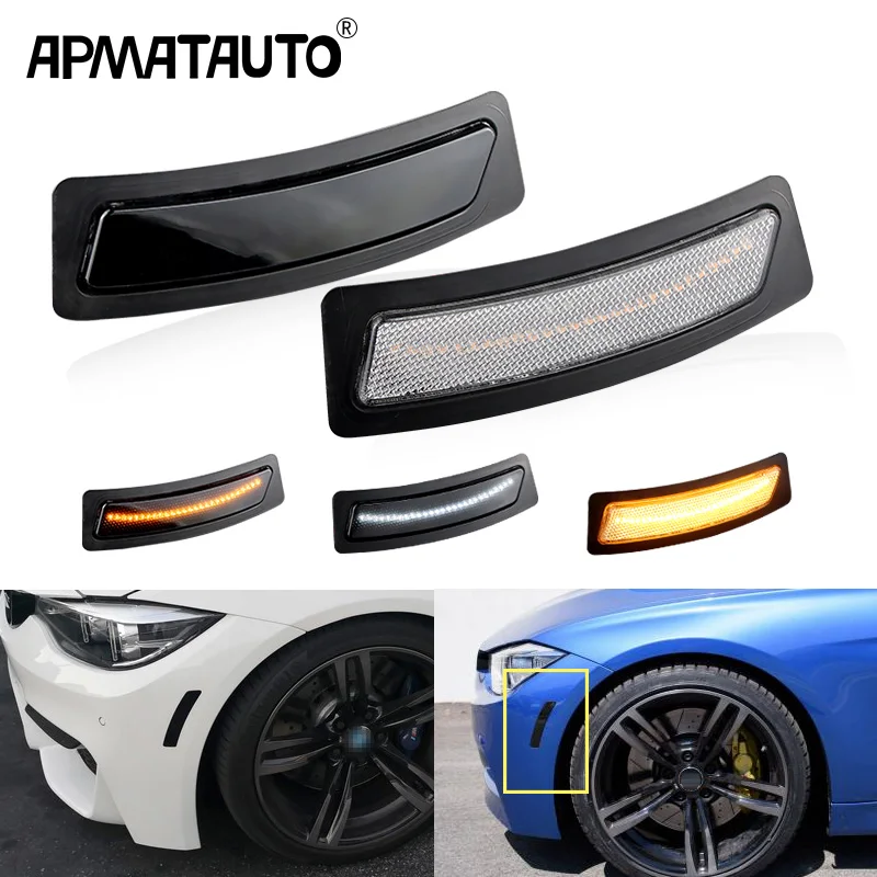 Pre BMW 3-série F30 F31 LCI 2016-2019 4-séria F32 F33 F36 2014 UP predného nárazníka LED FENDER STREDNÉ SVETLI SVETLI 631472955541/2
