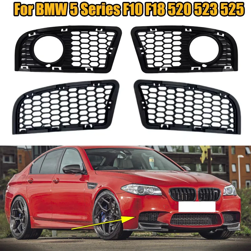 Pre BMW 5 Series F10 F18 520 523 525 Modifikovaný predný nárazník hmlová hmlová lampa Čistá hmlová žiarovka Grile Cover 1 pár pár