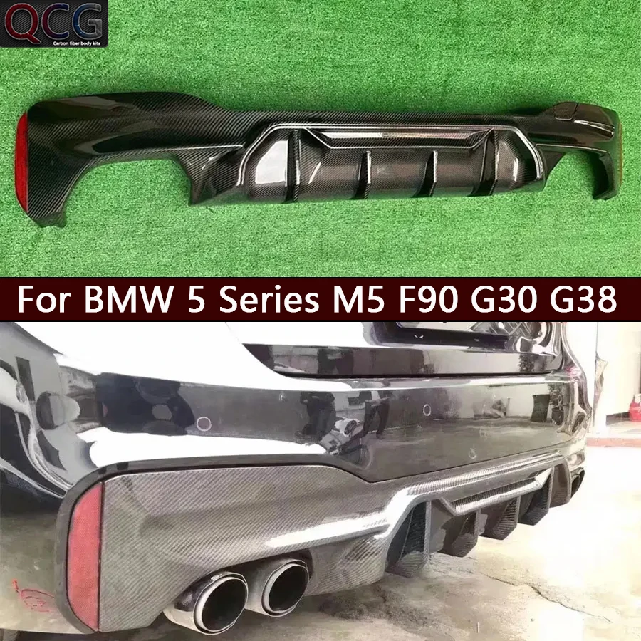 Pre BMW 5 Series M5 F90 G30 G38 540I 530 2017+ Zadný nárazník z uhlíkových vlákien Zadný nárazník Zadné štiepky Spiler Body Body Body Body Body