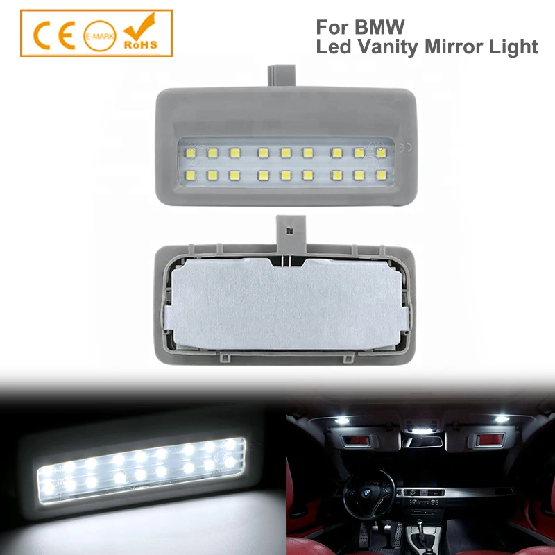 Pre BMW 7 Series F01 F02 F03 F04 5Series F07 F10 F11 2ks šedá škrupina LED auto Interiér Slnka Slnko predné kupolové zrkadlové svetlá na zrkadlo
