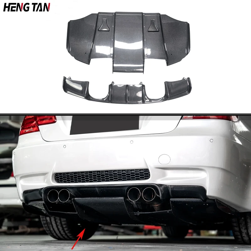 Pre BMW E92 E93 M3 2007-2013 Carbon Fiber Car Auta Zadný nárazník difúzora Spoiler Spoiler Častia Upgrade tela Kit