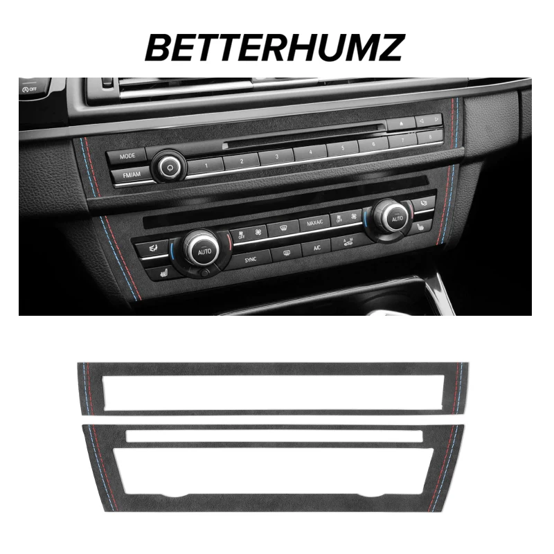 Pre BMW F10 Series 5 2011-2017 Vyrobené z Alcantara Center Console CD Panel Panel Frame Performance Sticker Interiér Doplnky