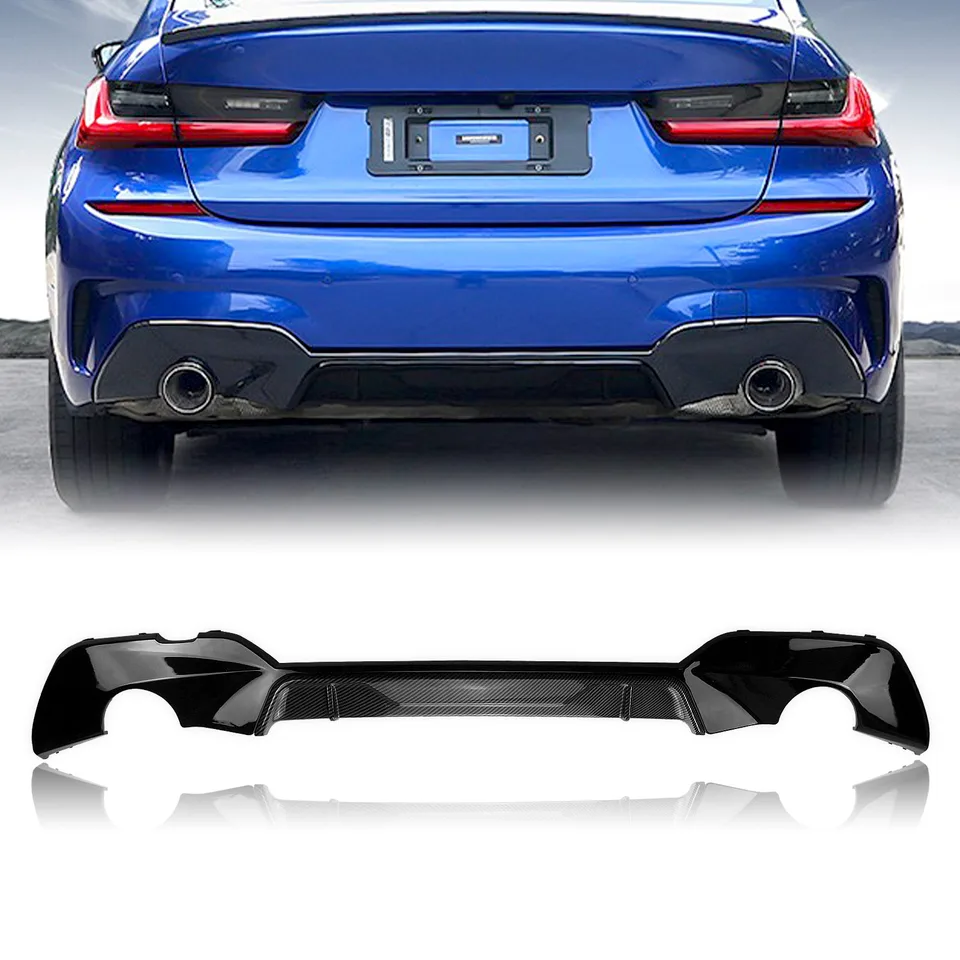 Pre BMW G20 G21 G28 3 Series M Sport 2019-2022 320I 320D 325I 330I 330D Zadný difúzový nárazník BOUP BOOK OBRADNÝ SPOILER