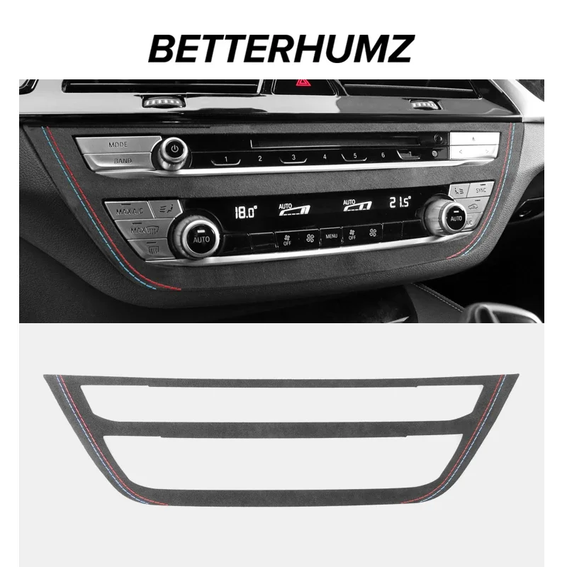 Pre BMW G30 G32 G38 Series 5 6 vyrobené z Alcantara Center Console CD Panel Trim Rám Výkonnosť nálepky automobilu Interiérové ​​príslušenstvo