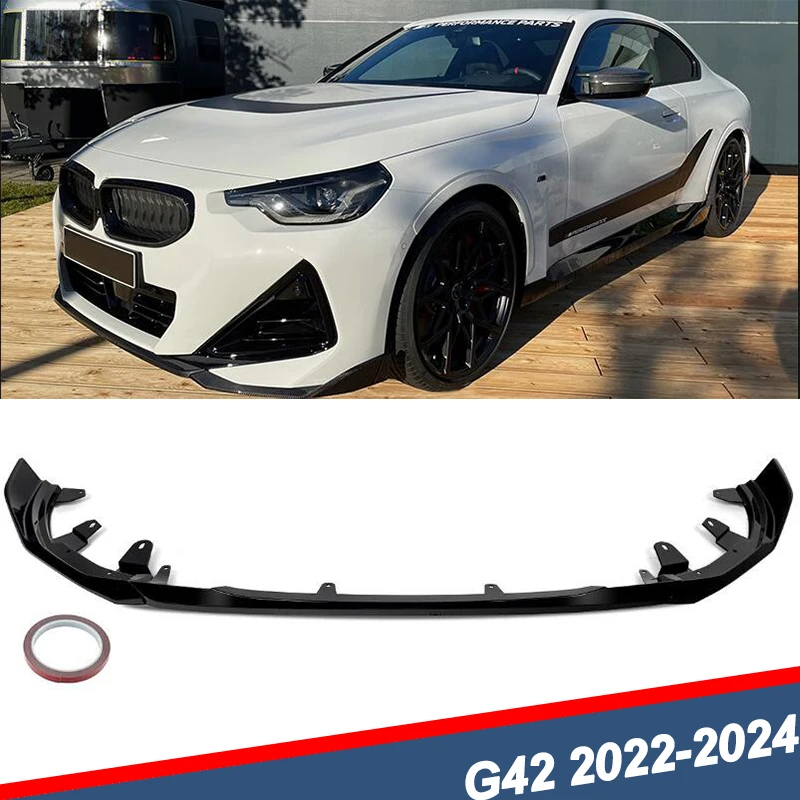 Pre BMW G42 230I M240I M Sport 2022-2024 Predný nárazník Splitter Lesk Black