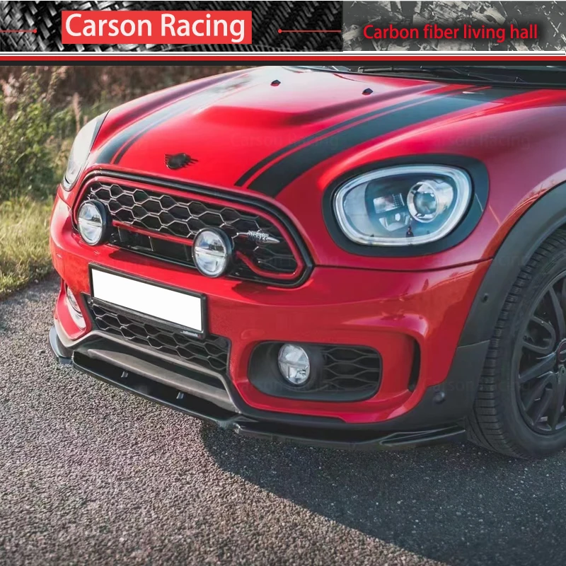Pre BMW Mini Countryman F60 2017-2023 Skutočné uhlíkové vlákno predné pery Spojler Lip Spoiler CAR STYLING