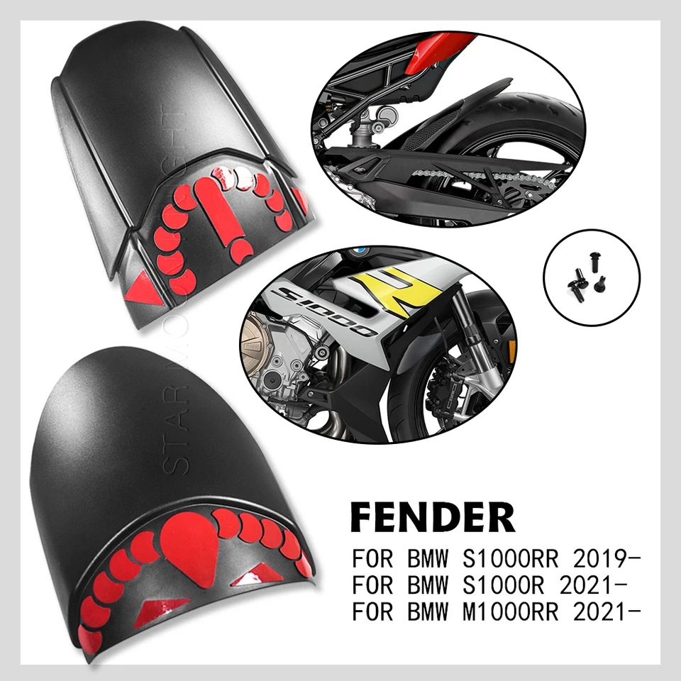 Pre BMW S1000R 2021- S1000RR 2019- M1000RR M 1000 RR S 1000 R RR Motocykel predného zadného zadného zadného blatníka Fender Extender Hugger Extension