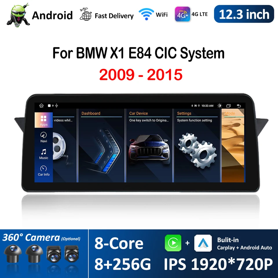 pre BMW X1 E84 2009 -2015 CIC System Multimedia Radio Video Player 8 Core Wireless CarPlay Android Auto Split Screen WiFi 4G