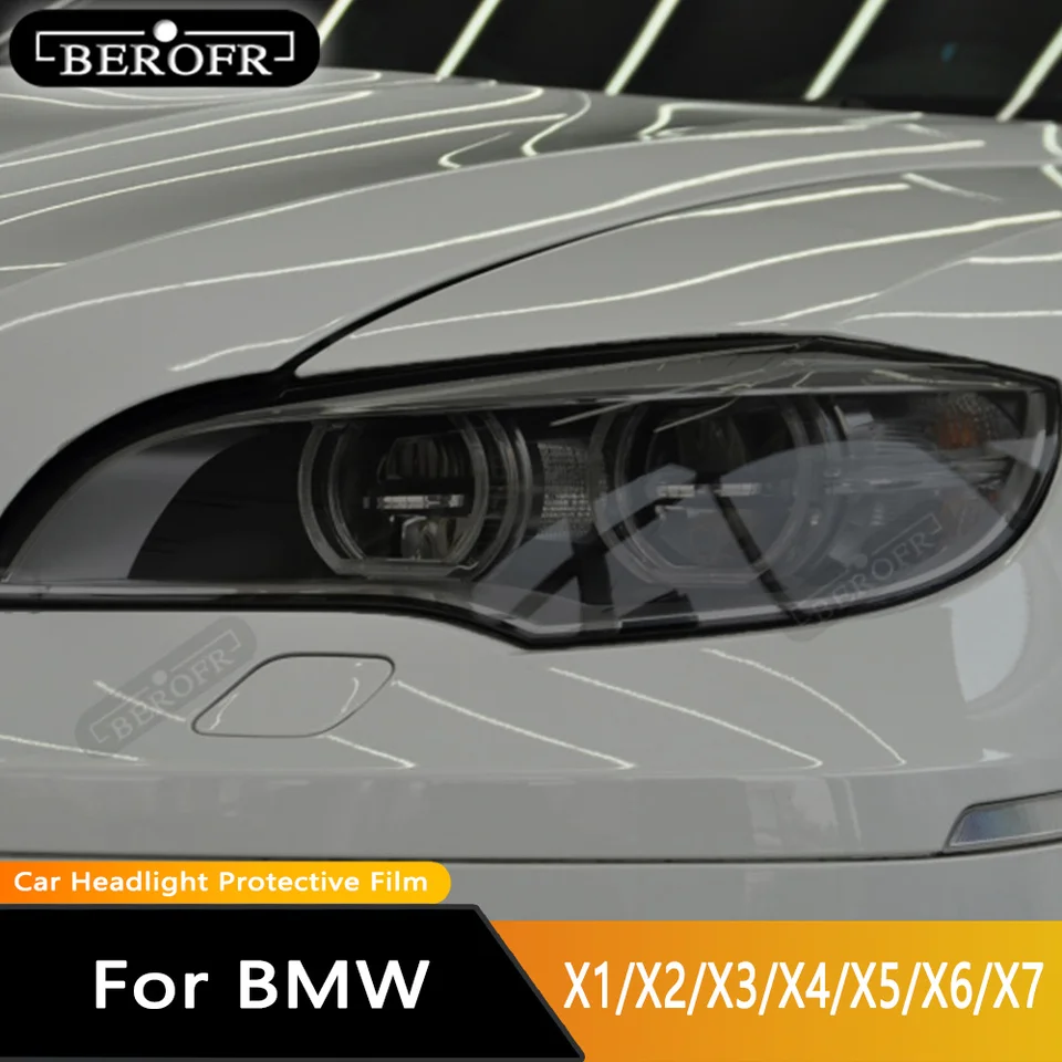 Pre BMW X1 F48 X2 F39 X3 F25 G01 X4 F26 G02 X5 F15 G05 X6 F16 G06 X7 Svetlomet automobilu Tint Tint Fald Black Black Film TPU TPU