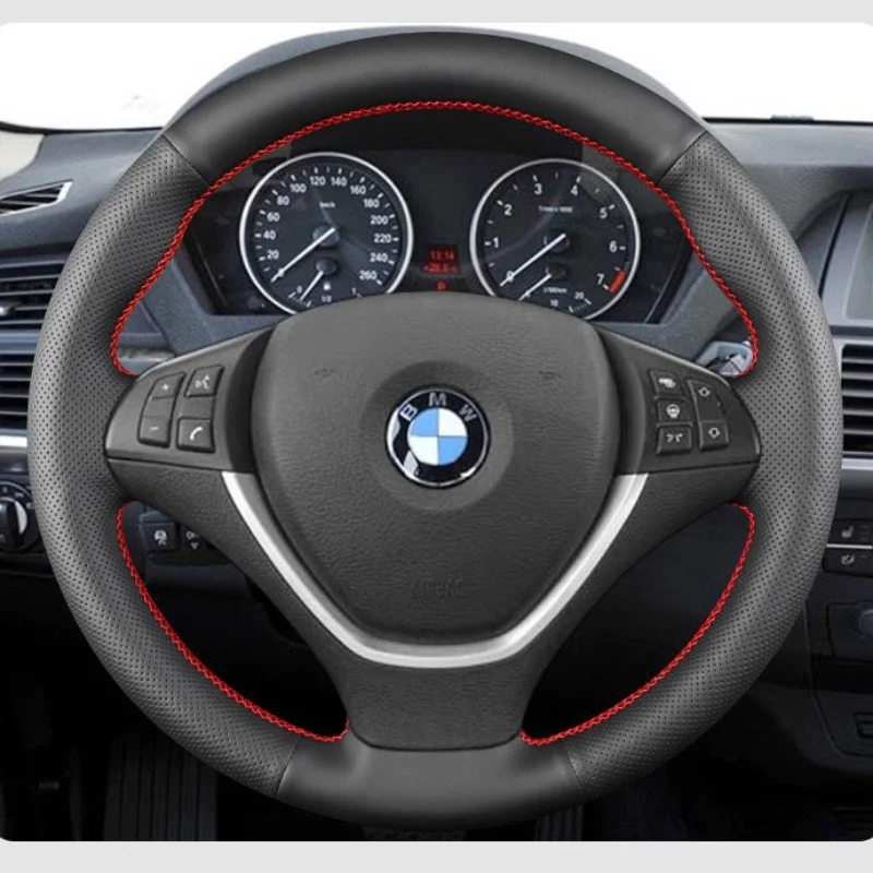 Pre BMW X5 Cover volantu Originálne kožené nekĺzanie ručne zošité 10 11 13 Šport Plne na mieru na mieru volant volant Cop Cover