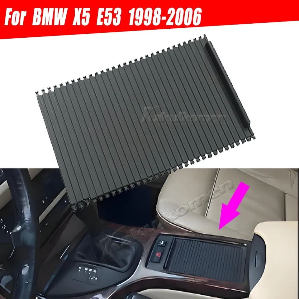 Pre BMW X5 E53 1998-2006 Centrum automobilu Console Console Sliding Runafters Cup Držiteľ slepý kryt výmeny 51168402941 51168408026