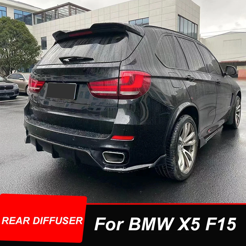 Pre BMW X5 F15 2015 2016 2017 2017 2018 Difúzor zadného nárazníka PP plastový lesklý čierny 3ks/set BodyKit Tuning Accessories diely