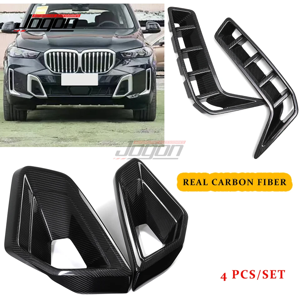 Pre BMW X5 G05 LCI M60I M50I 2023-2025 Predný nárazník uhlíka Hmlová hmlová hmla Bočný ráme