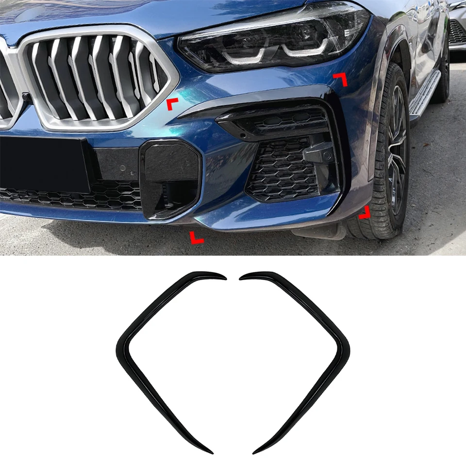 Pre BMW X6 G06 M Sport 2019 2020 2021 2022 Predný nárazník Spoiler Hmlová lampa Cover Air Nôž splitter Body Kit