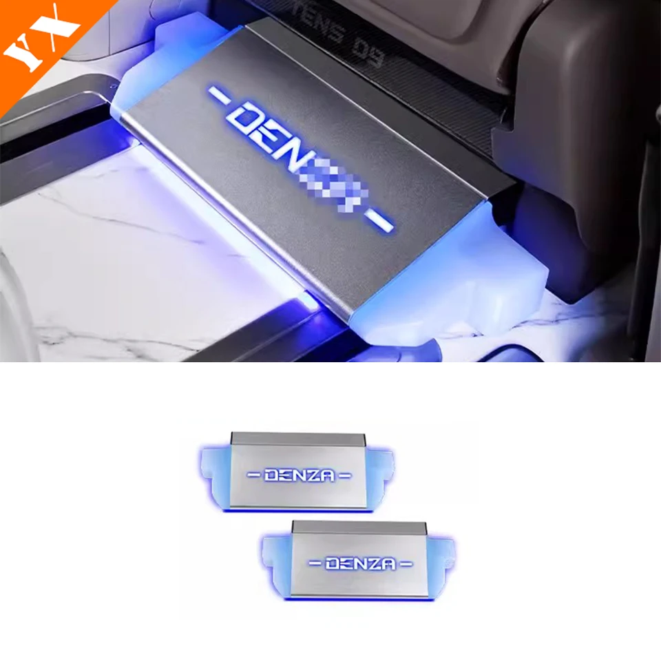 Pre BYD Denza D9 2024 2025 Príslušenstvo LED auto stredný riadok Druhý riadok REST PEDALS CRYSTAL REST Pedál s okolitým osvetlením 2ks