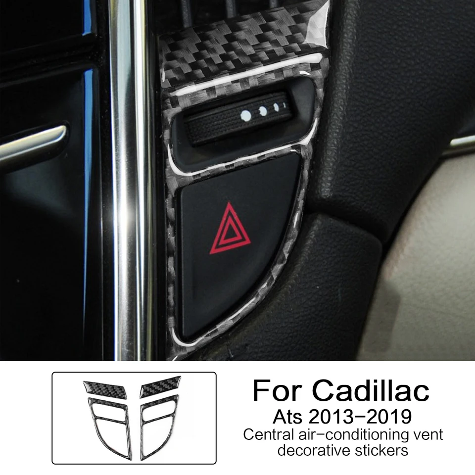 Pre Cadillac ATS 2013-2019 Sedanské príslušenstvo automobilové vlákno Interiér Centrálna klimatizačná nálepka na výstup
