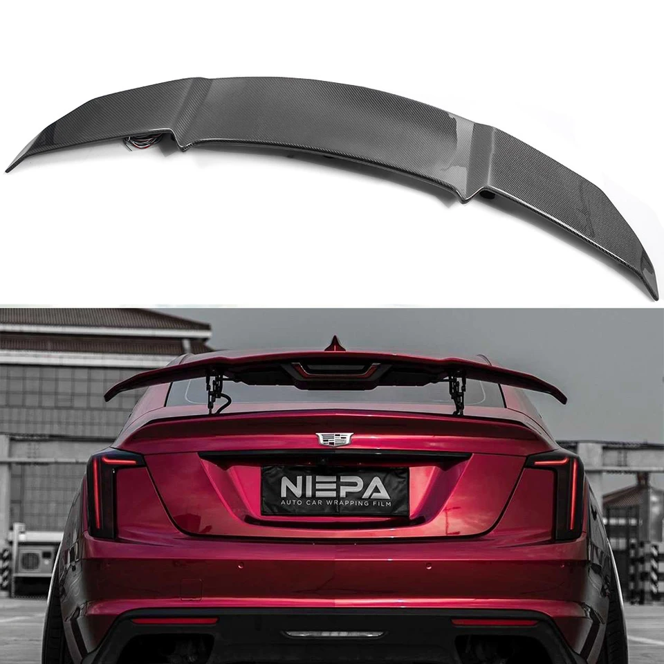Pre Cadillac CT5 Elektrický zdvih chvost SPOiler uhlíkových vlákien Vysoko namontované výstražné svetlo brzdové svetlo pomocné brzdové LED LED