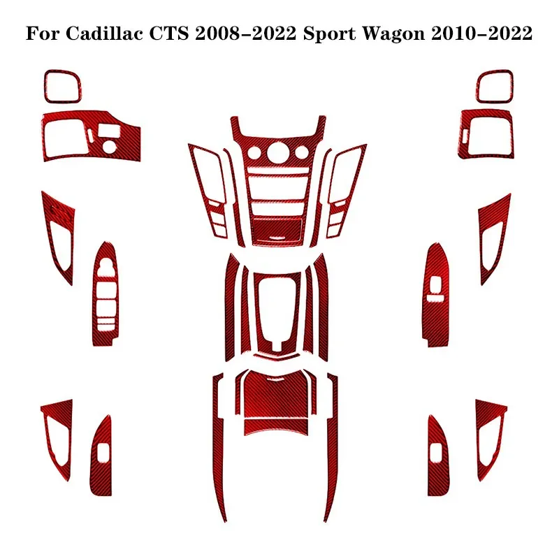 Pre Cadillac CTS 2008-2022 Sport Wagon 2010-2022 Uhlíkové vlákna Červené nálepky Rôzne diely Vzduie interiéru dekoratívne príslušenstvo