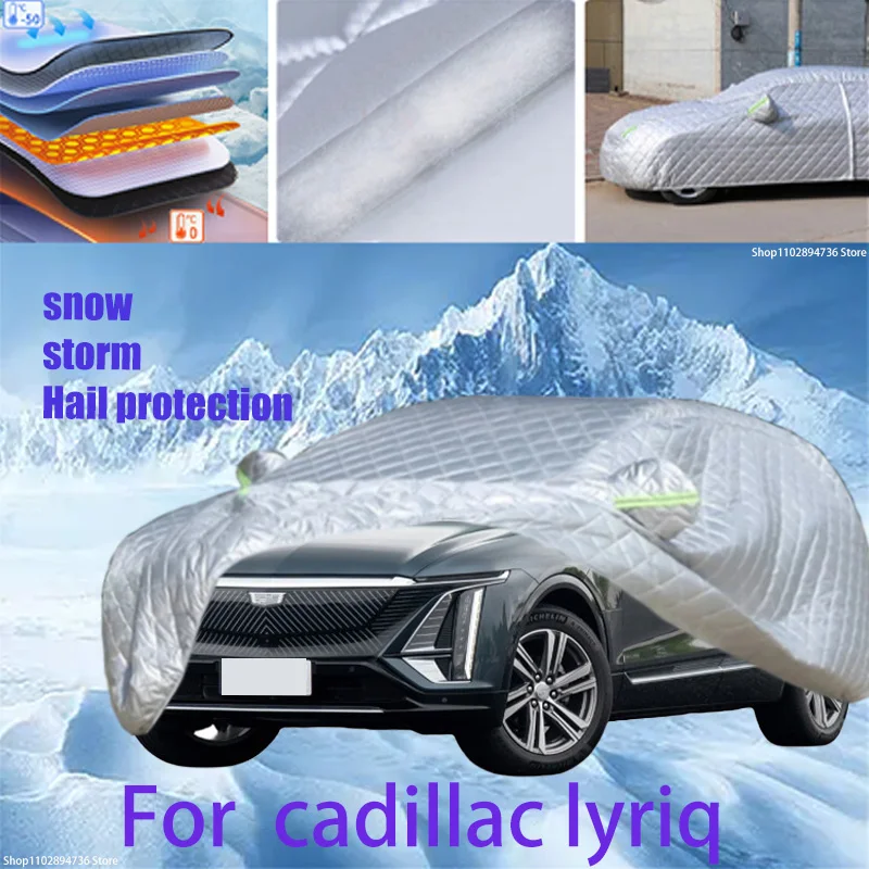 Pre Cadillac Lyriq vonkajšia bavlna Zhruba markíza pre auto protikladovou ochranu Snow Snow Snow Sunshade Neproidný prach