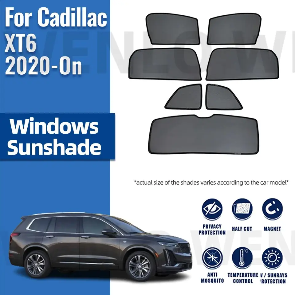 Pre Cadillac XT6 2020 2021 2022 2023 2024 Magnetický automobil Sunshade predné čelné sklo Zadné bočné okno Shield Shield Shield