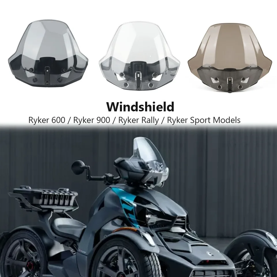 Pre Can Am Ryker 600 900 Sport Rally Edition Nastaviteľné predné priesvitné priehľadné čisté tvrdé potiahnuté čelné sklo deflektor vetra vetra