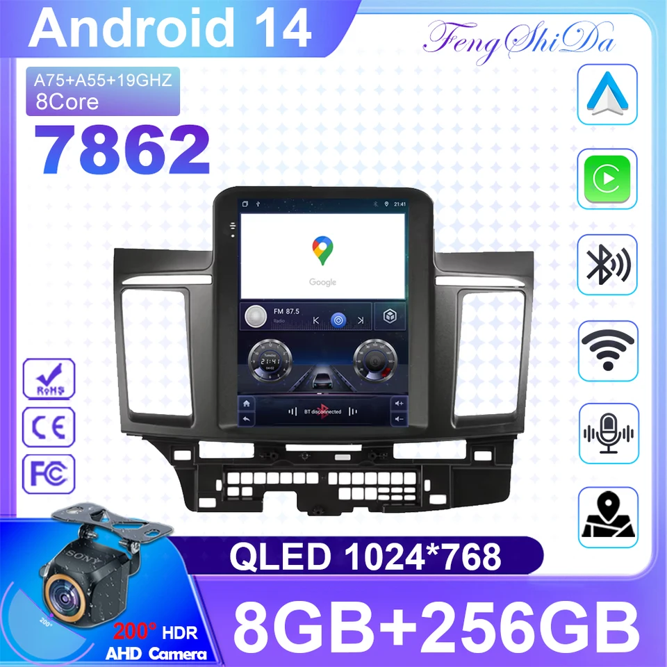 Pre CarPlay Android Auto pre Mitsubishi Lancer 2007-2020 Car Android 2 DIN Radio Multimedia Video Player Auto Stereo