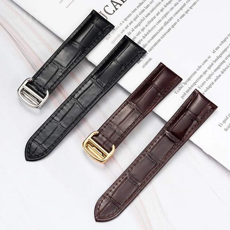 Pre Cartier Blue Balloon New Must Female Bamboo uzol vzor kože s 20 mm hodinky Tank London Solo Cowhide Leather WatchBand