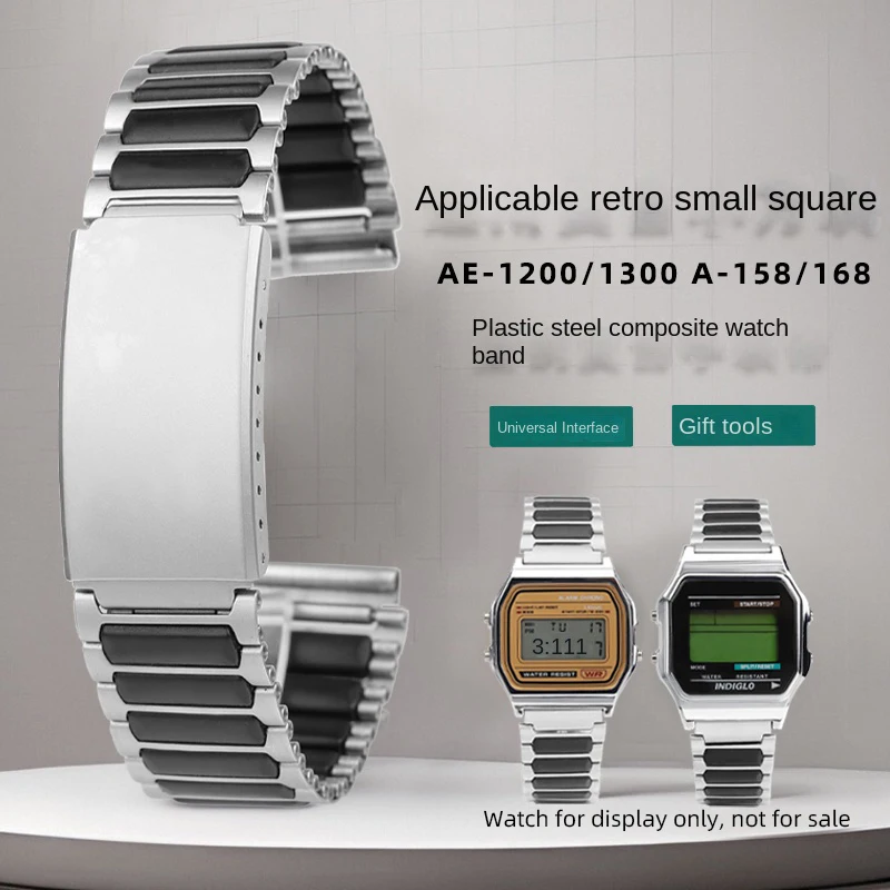 Pre Casio AE-1200Wh AE1300 A158 168 AE1200 SGW300 Repit Watch Band Timex T80 Náramok lepidla na lepidlo na lepidlo na popruh 18 mm reťaze