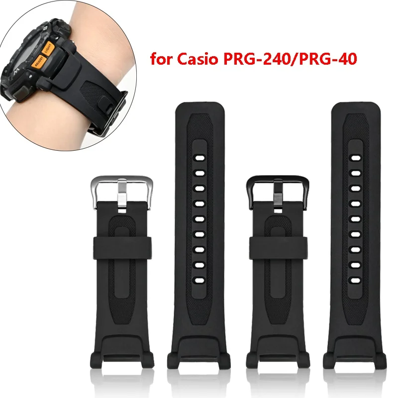 Pre Casio G Shock PRG-40T PRG-240T PRG-240-1 PRG-40-3V Men Vodotesný gumový výmenný náramok hodinky na pásme živice športové remienok