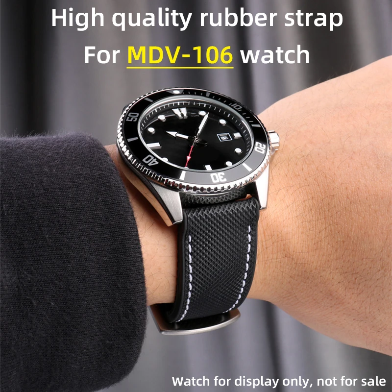 Pre Casio Swordfish MDV-106 Marlin MDV106 Náramok MDV107 MTPVD01 Water Ghost Rubber Strap 5374 RÁSKA BAND 22MM SPORT WOOTBANDBAND