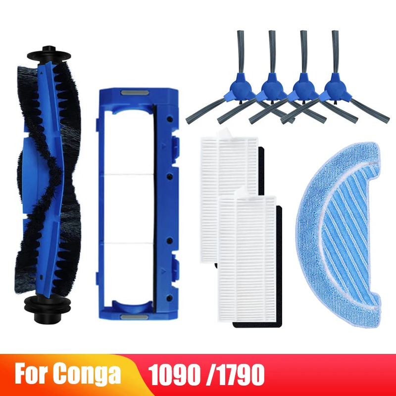 Pre Cecotec Conga 1090 1790 Titanium Ultra Robot Vákuum náhradné diely doplnky doplnkov Hlavná bočná kefka Hepa Filter mop hand hand