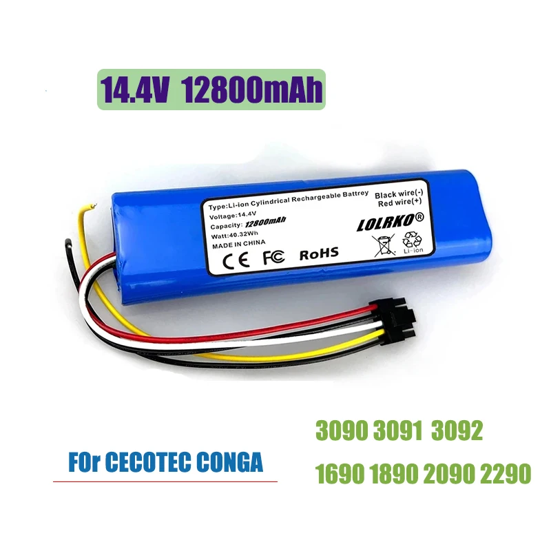 Pre Cecotec Conga 3090 3091 3092 1690 1890 2090 Robot vysávač na výmenu batérií Výmena príslušenstva 14,4 V 6800 Mah Cecote