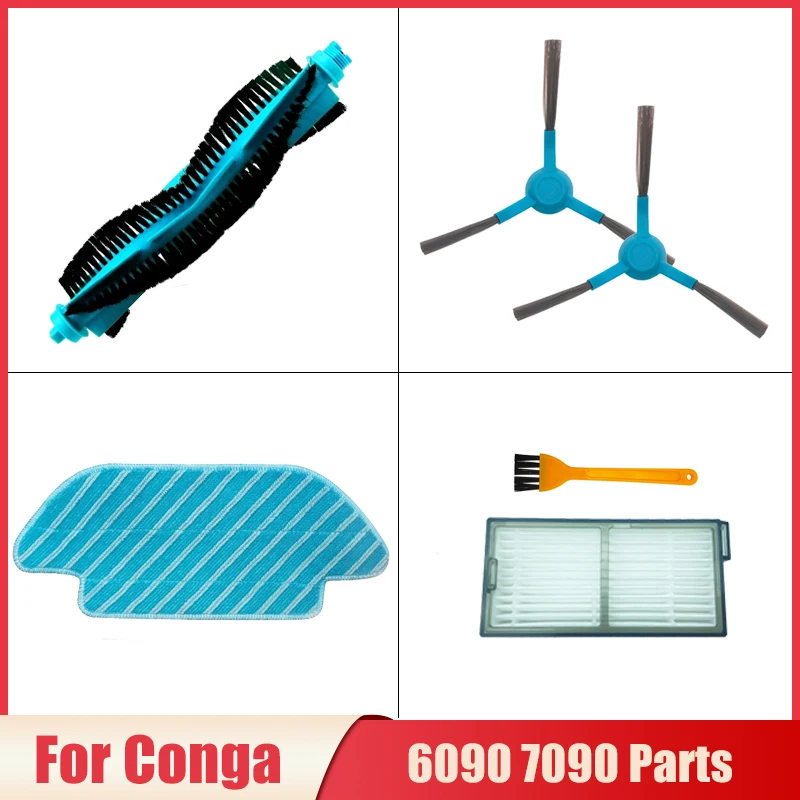 Pre Cecotec Conga 6090 7090 Robotické vysávače náhradné diely Hlavné valčekové kefy Hepa Filter