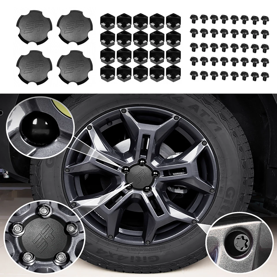 Pre cestujúceho trosky T2 T2 MATTE Čierne koleso krycí náboj na kryciu koleso Kryt Kryt Kryty Tires Styling Príslušenstvo