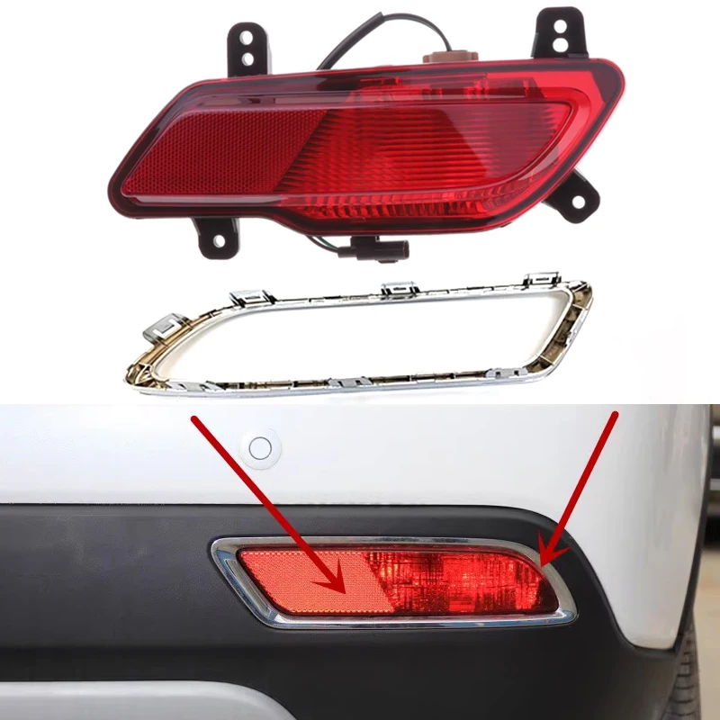 Pre Changan CS35 2017 2018 Zostava zadného konca zadného nárazníka Zadný nárazník Hmlová reverzná brzdová lampa Rám Chrome Strip