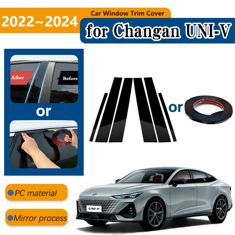 pre Changan Uni V 2023 príslušenstvo Univ Uni-V 2022 2024 leštené stĺpce stĺpiky okno Orezanie auta BC Stĺp