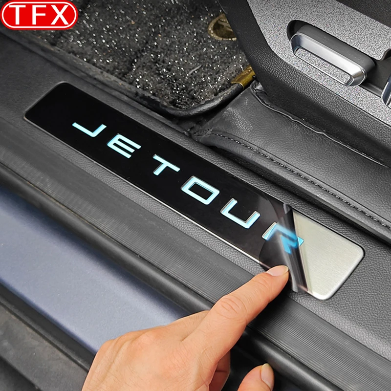 Pre Chery Jetour T2 2024 2023 Prahový pásový pás TPU Protect Film TPU Vitajte v uvítacích pedáloch Anti Scratch Film Auto príslušenstvo