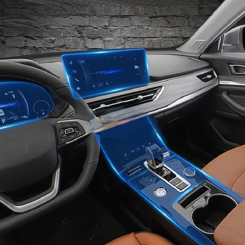 Pre Chery Tiggo 8 Pro 2021-2022 Con Interiér Center Console Transparentné TPU Protective Film Anti-Scratch Opravy Filmové príslušenstvo