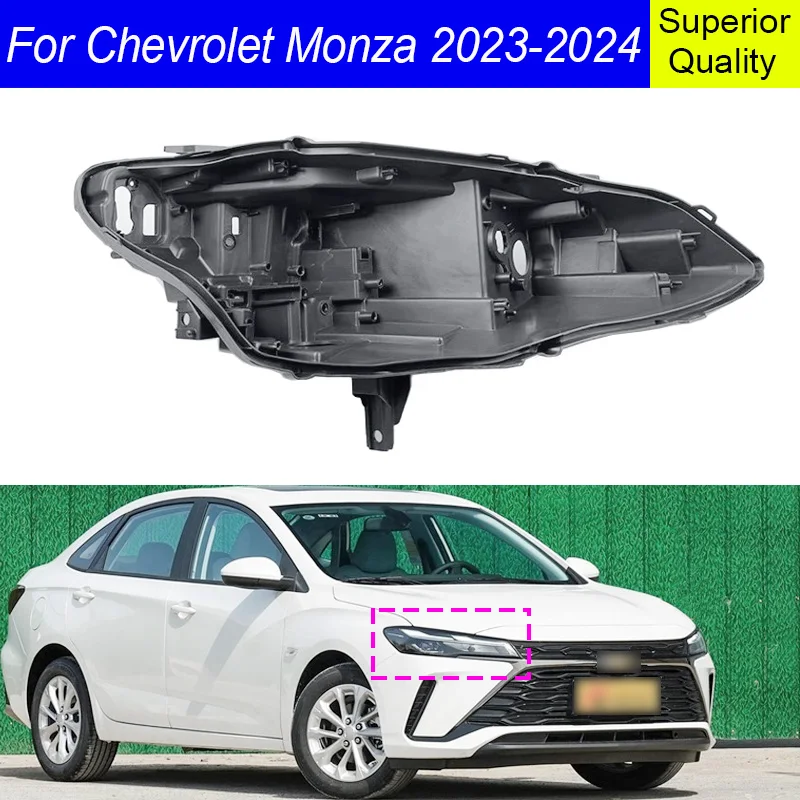 Pre Chevrolet Monza 2023 2024 Svietiteľa výmeny HLAVNÉHO REGLEPLIVA Čierna zadná škrupina