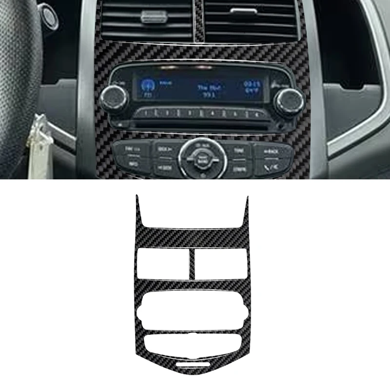 Pre Chevrolet Sonic 2012 2013 2014 2015 2016 Uhlíkové vlákno / PVC CAR Interior Soft Trim Radio Panel Decoration Cover