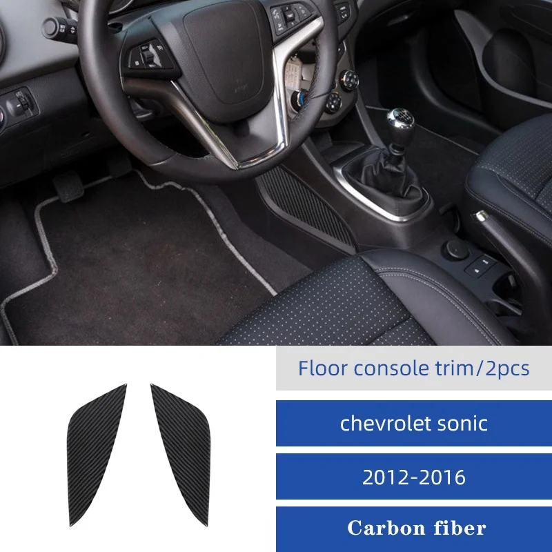 Pre Chevrolet Sonic 2012-2016 Príslušenstvo auto skutočné uhlíkové vlákno Interiérová podlahová konzola