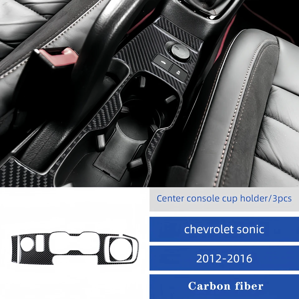 Pre Chevrolet Sonic 2012-2016 Príslušenstvo Kombonické vlákno Interiérový prevodový šál držiak na úložisko panela Tin
