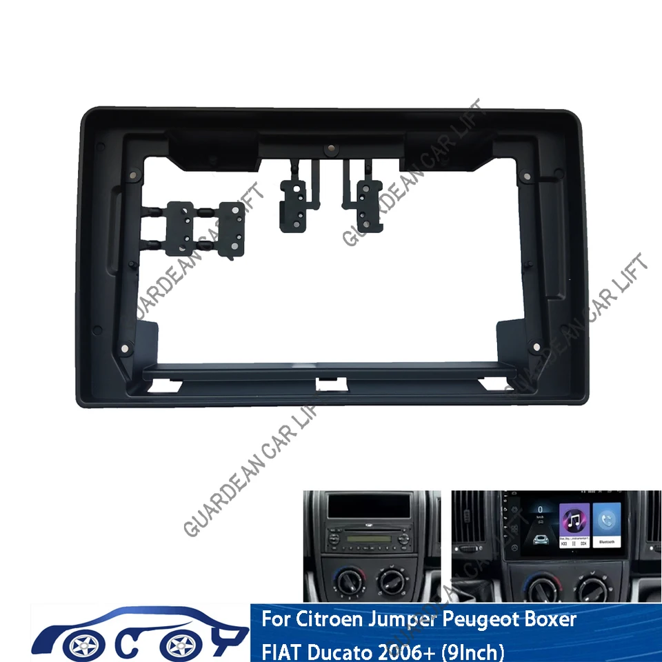 Pre Citroen Jumper Peugeot Boxer Fiat Ducato 2006-2016 DVD vozidla DVD Stereo Frame Plate Adaptér Montážny pomlčník 9-palcový automobil Rádio Fascia