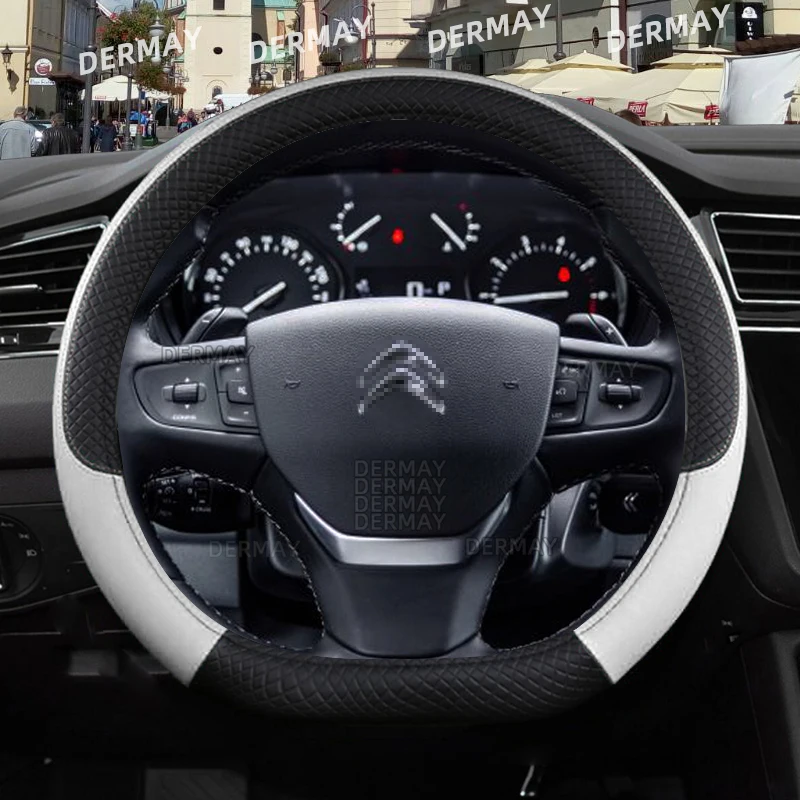 Pre Citroen Spacetourer C4 SpaceTourer 2016 ~ 2021 9 Farby vozidla na volant Cover PU kožené nekĺzavé automatické príslušenstvo