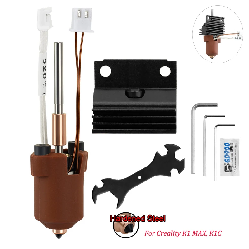 Pre Creality K1C/K1 Max Hotend Súprava rýchle swapový keramický kúrenie bloku High Flow Tlač 3D Tlačiareň pre K1 Max Hot End K1c