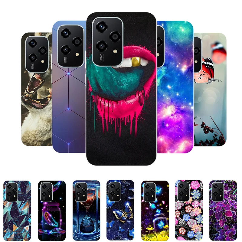 Pre cti 200 Lite Case 200lite nárazník TPU Silikón Soft Back Cover pre Honor 200 Lite 5G Case Honor200Lite Fundas Cartoon