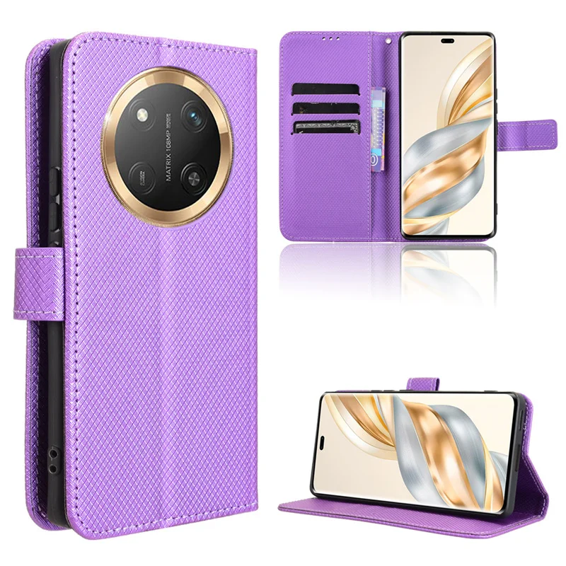 Pre cti Magic 7 Lite 5G puzdro Luxusné flip diamantové vzory kože kože kožený kryt kryt na česť x9c 5g telefónne tašky