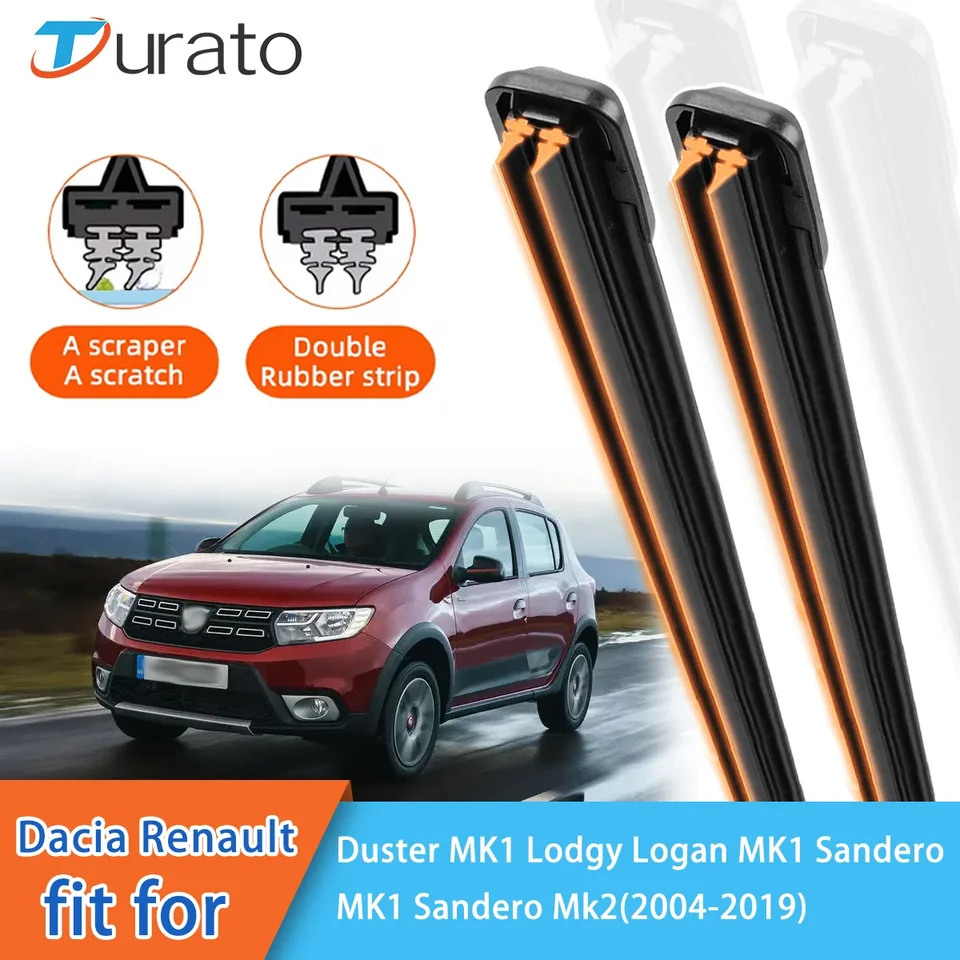 Pre Dacia Renault Dokker Mk1 Logan Mk1 Sandero Mk1 Mk2 predné stierače predného skla Double Gum Wiper Wiper Blades
